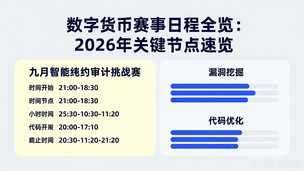 数字货币赛事日程全览：2026年关键节点速览