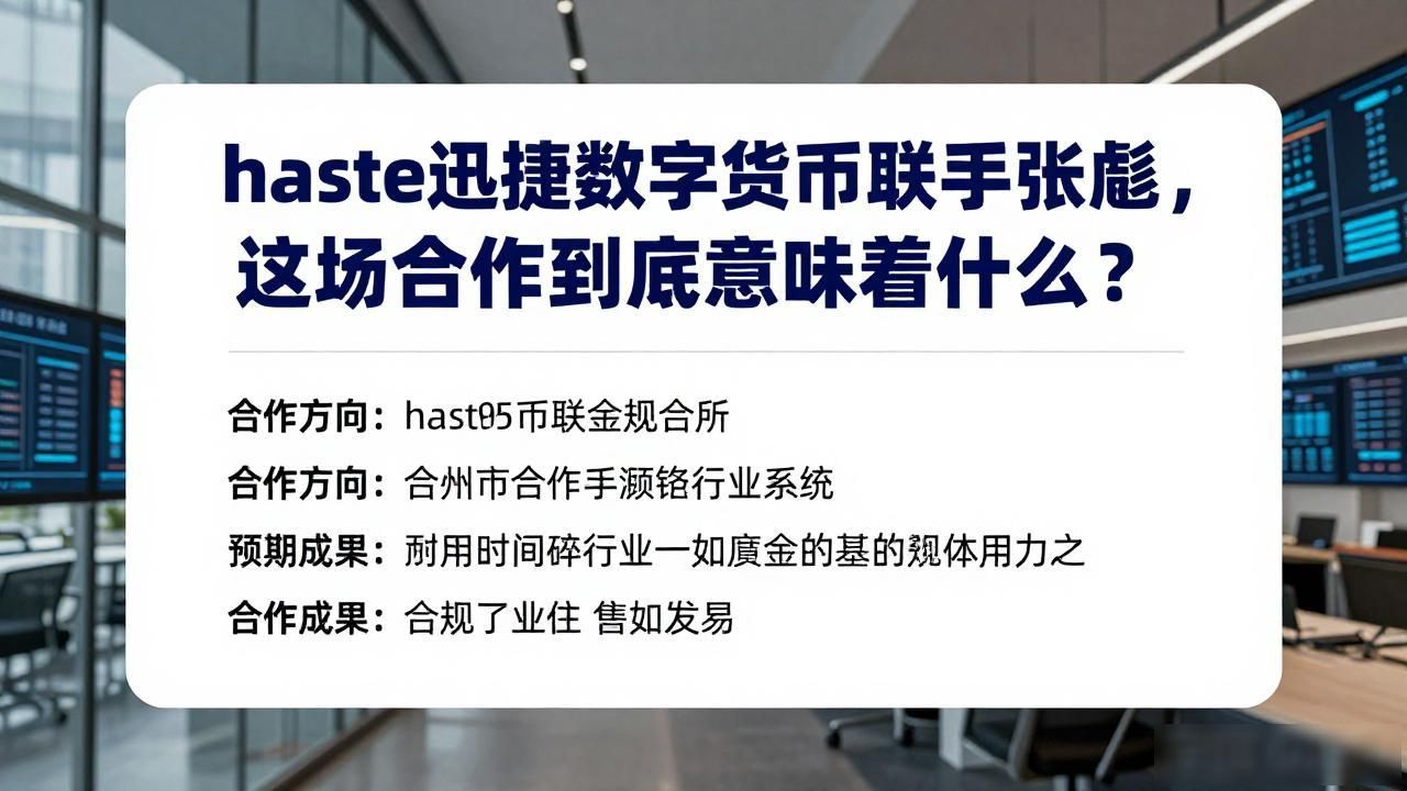haste迅捷数字货币联手张彪，这场合作到底意味着什么？