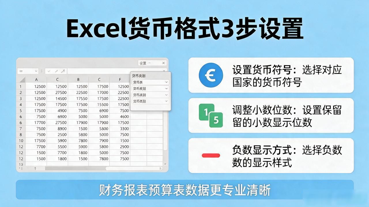 Excel表格货币格式怎么用？3步搞定数字显示