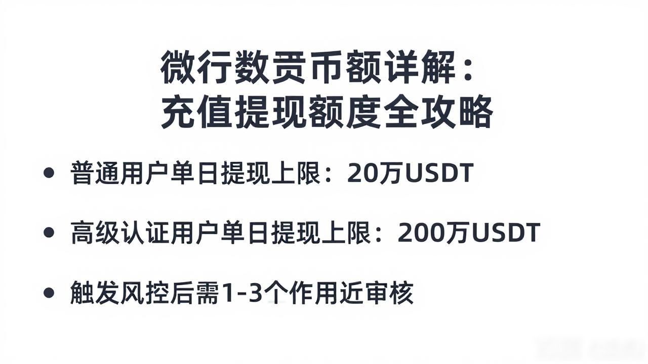微行数字货币限额详解：充值提现额度全攻略
