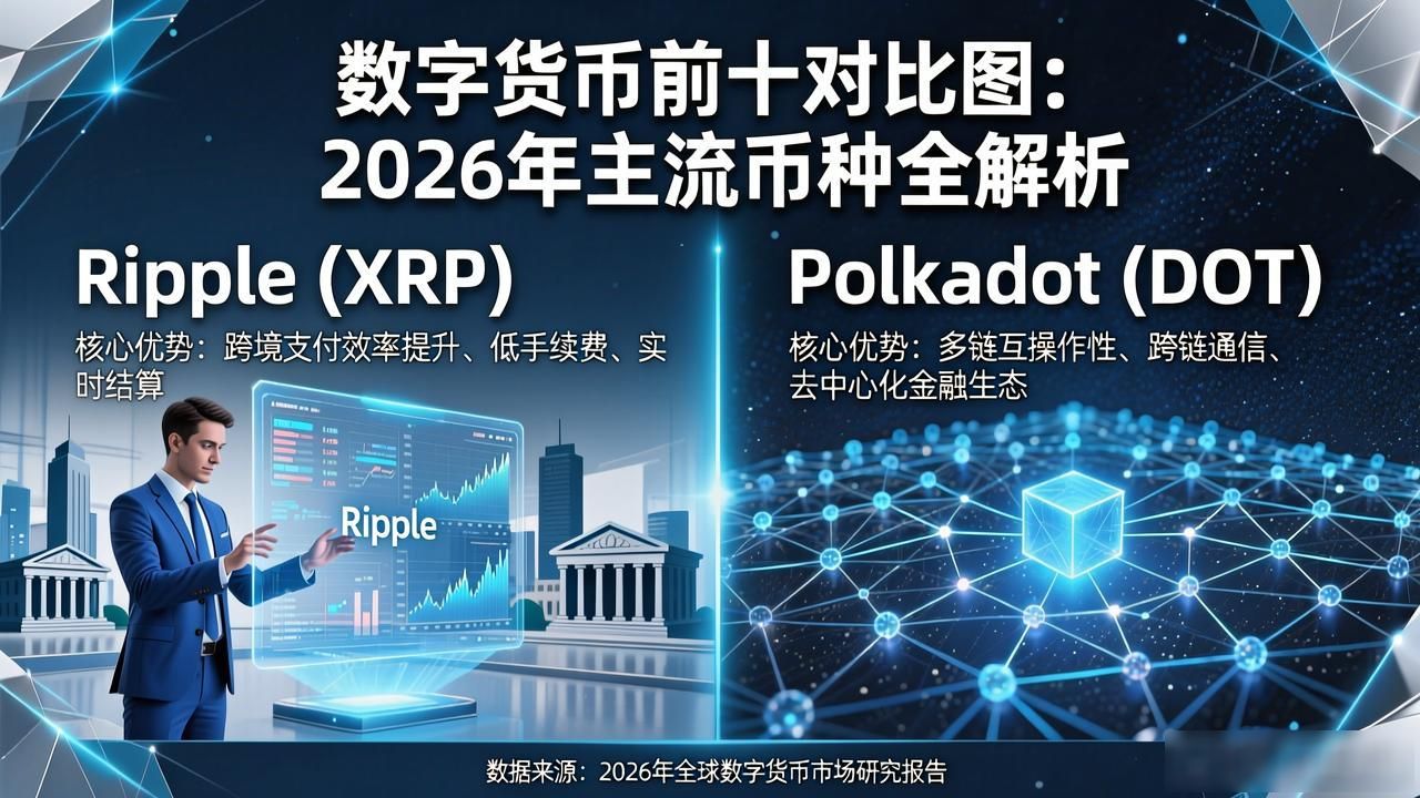 数字货币前十对比图：2026年主流币种全解析