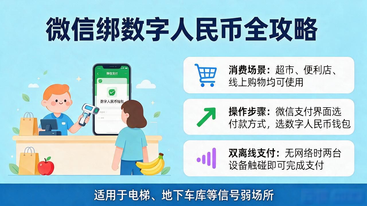 数字货币微信怎么用_数字人民币 微信绑定 使用方法_数字人民币 微信支付 流程详解