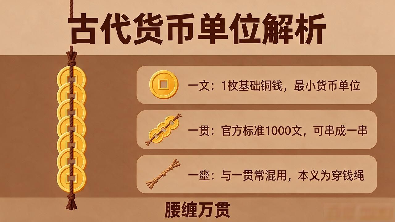 古代铜钱怎么数？一文、一贯、一缗都是啥